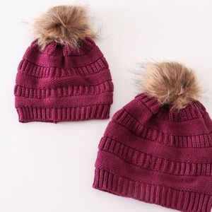 Cozy Knit Pom-Pom Beanie for Kids Or Adult. Available In 3 Colors